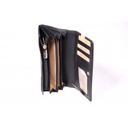 Women's leather wallet Wild Nastasiya DP007 black, brown