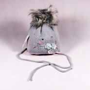 Children's winter hat Lila ZCDE007 pink, gray