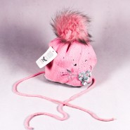 Zimná detská čiapka Lila ZCDE007 ružová, šedá