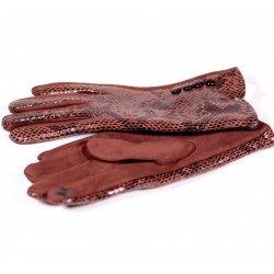 Winter women's textile gloves Eija ZRD016 brown