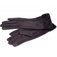 Zimné dámske textilné rukavice Kai ZRD015 hnedá, čierna