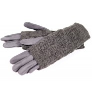 Winter women's textile gloves Keijo ZRD018 gray, burgundy
