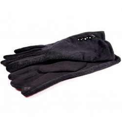 Zimné dámske textilné rukavice Laina ZRD007 čierna, šedá