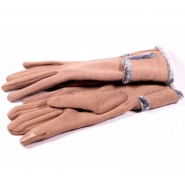 Winter women's textile gloves Riku ZRD006 gray, beige, purple, black