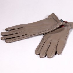 Winter women's leather gloves Ritta ZRD019 grey