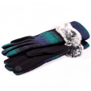 Winter women's textile gloves Teija ZRD005 green, blue