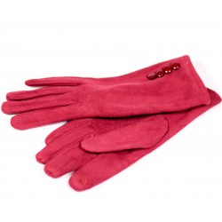 Winter women's textile gloves Voitto ZRD013 burgundy, gray
